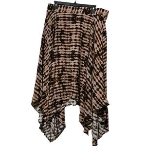 Torrid Shibori Tie Dye Aymmetric Handkerchief Hem Maxi Skirt Lagenlook Size 1X